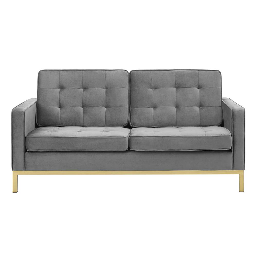 Simpli Home Calvin Mid Century Modern 63 in. Wide Sofa Loveseat in ...