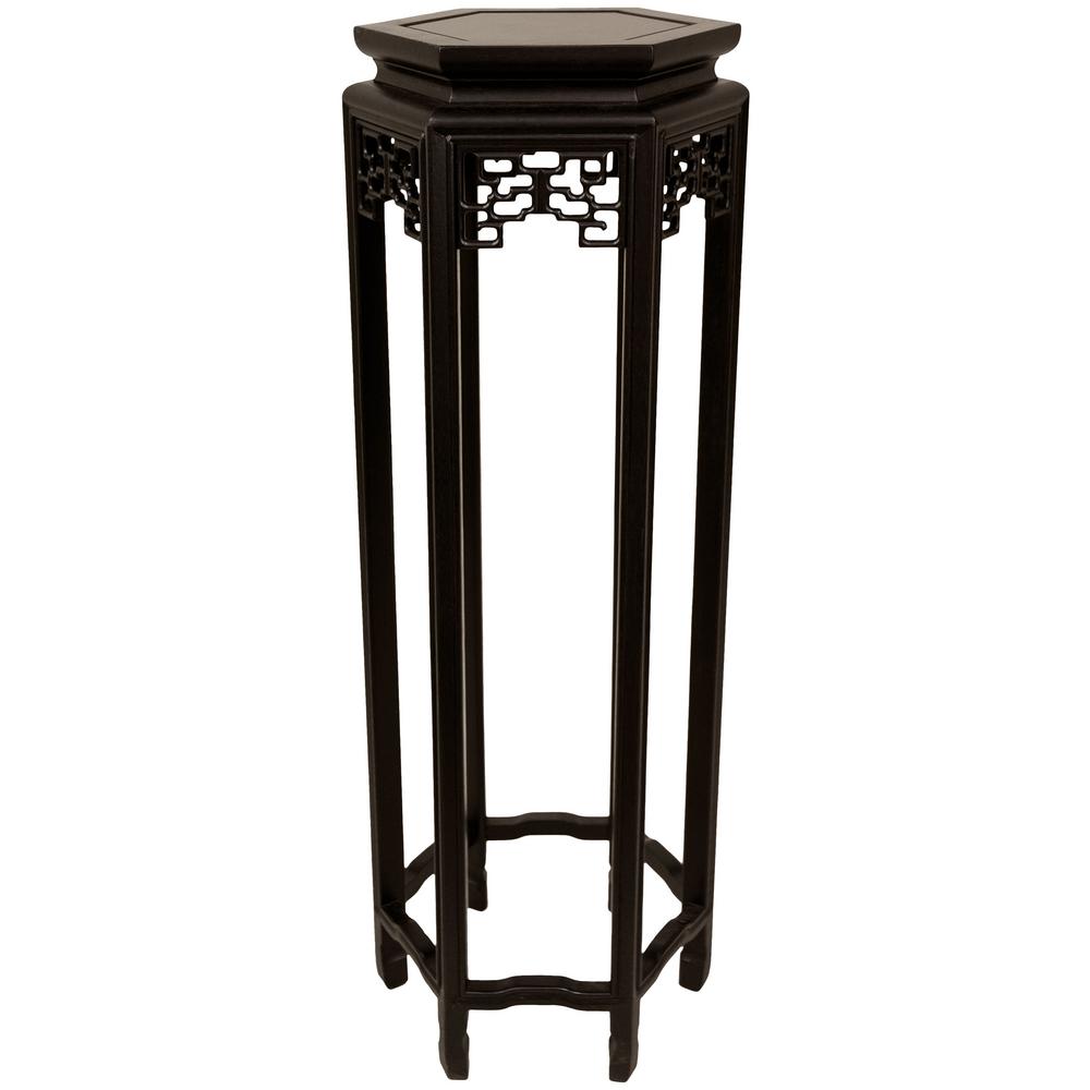 Oriental Furniture 12 In Rosewood Hexagon Plant Oriental Furniture 12 In Rosewood Hexagon Plant Stand Black St Stand22 The Home Depot
