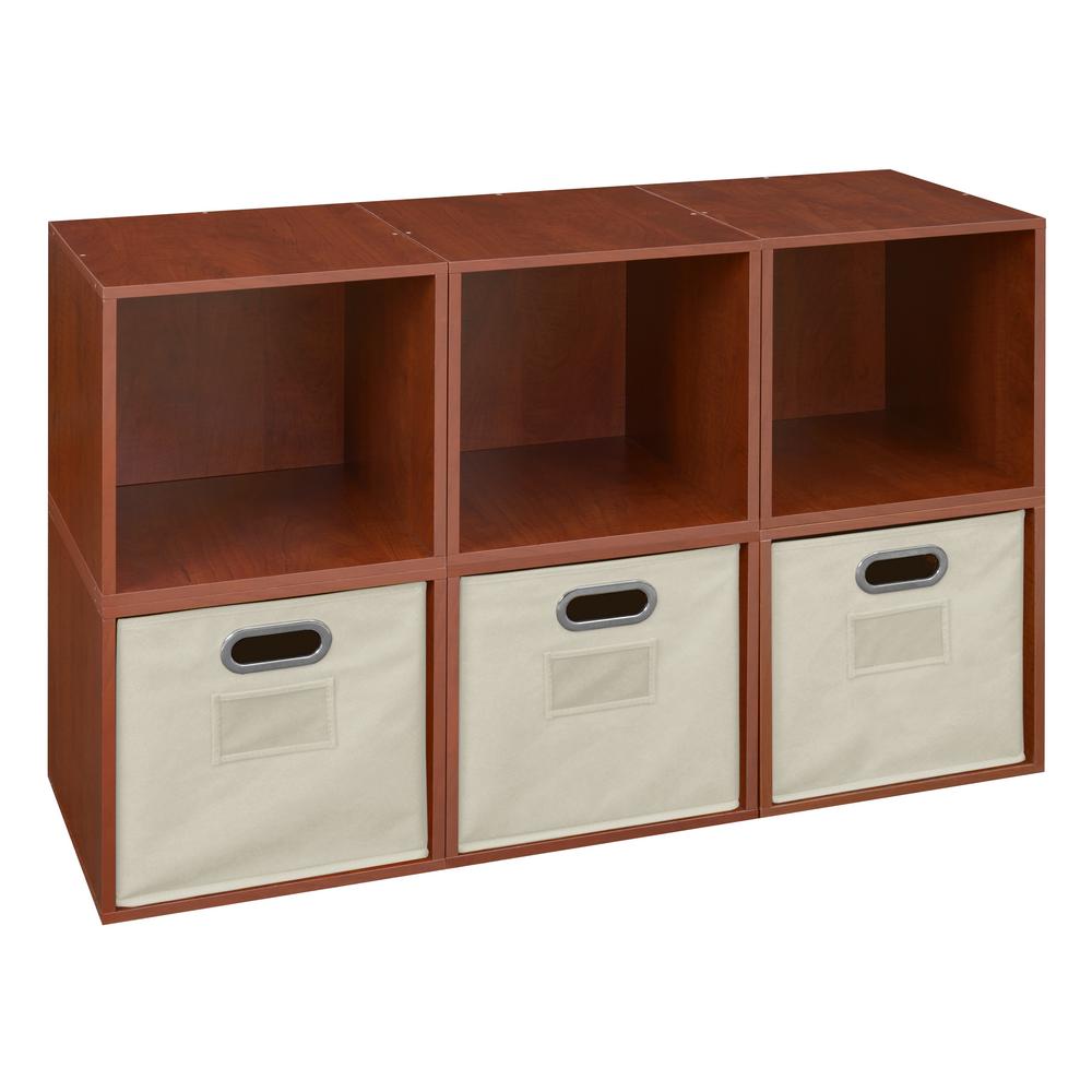Niche Cubo 26 in. H x 39 in. W Cherry/Natural 6Cube and 3Bin