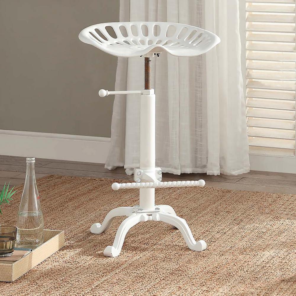Ina Cottage Tractor Seat Adjule Height White Bar Stool Ina Cottage Tractor Seat Adjule Height White Bar Stool