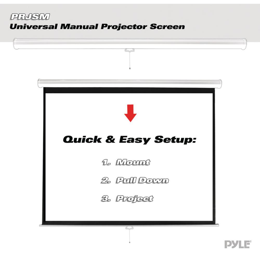 Pyle 84 In Universal Pull Down Manual Projection Screen Prjsm9406