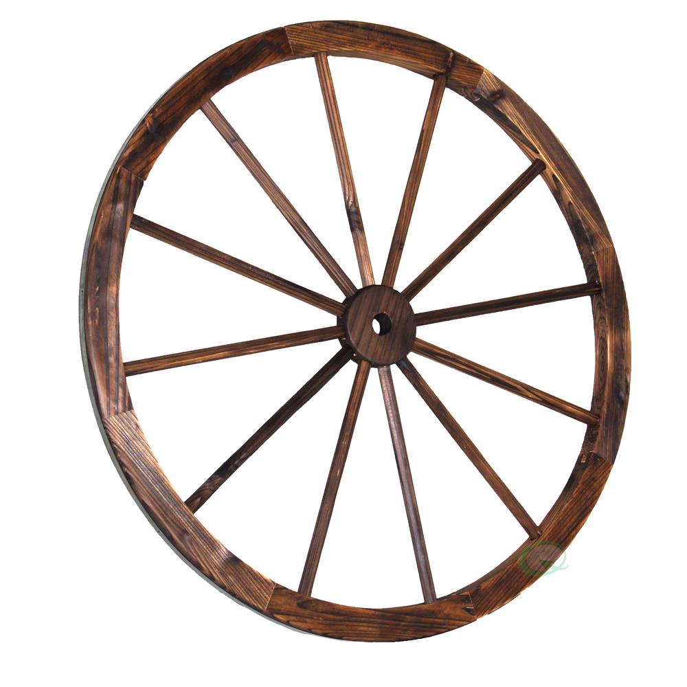 Gardenised 35 In X 1 4 Decorative Antique Brown Wagon Garden Decorative Antique Brown Wagon Garden Wheel