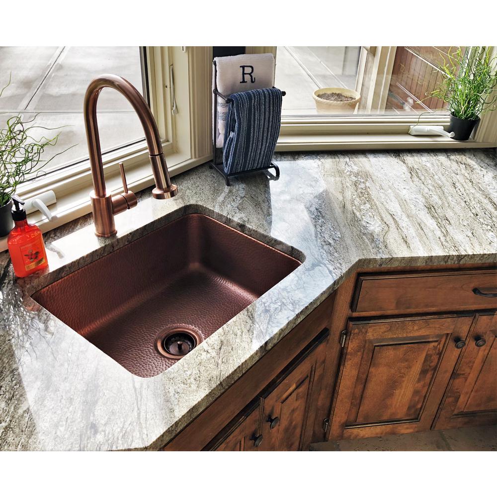 Sinkology Renoir All In One Undermount Copper 23 Single Bowl Kitchen Sink With Pfister Bronze Faucet And Strainer Sk201 F529 B The Home Depot - Copper Kitchen Sinks Undermount Sinkology Renoir All In One Undermount Copper 23 Single Bowl Kitchen Sink With Pfister Bronze Faucet And Strainer Sk201 F529 B The Home Depot - Copper Kitchen Sinks Undermount