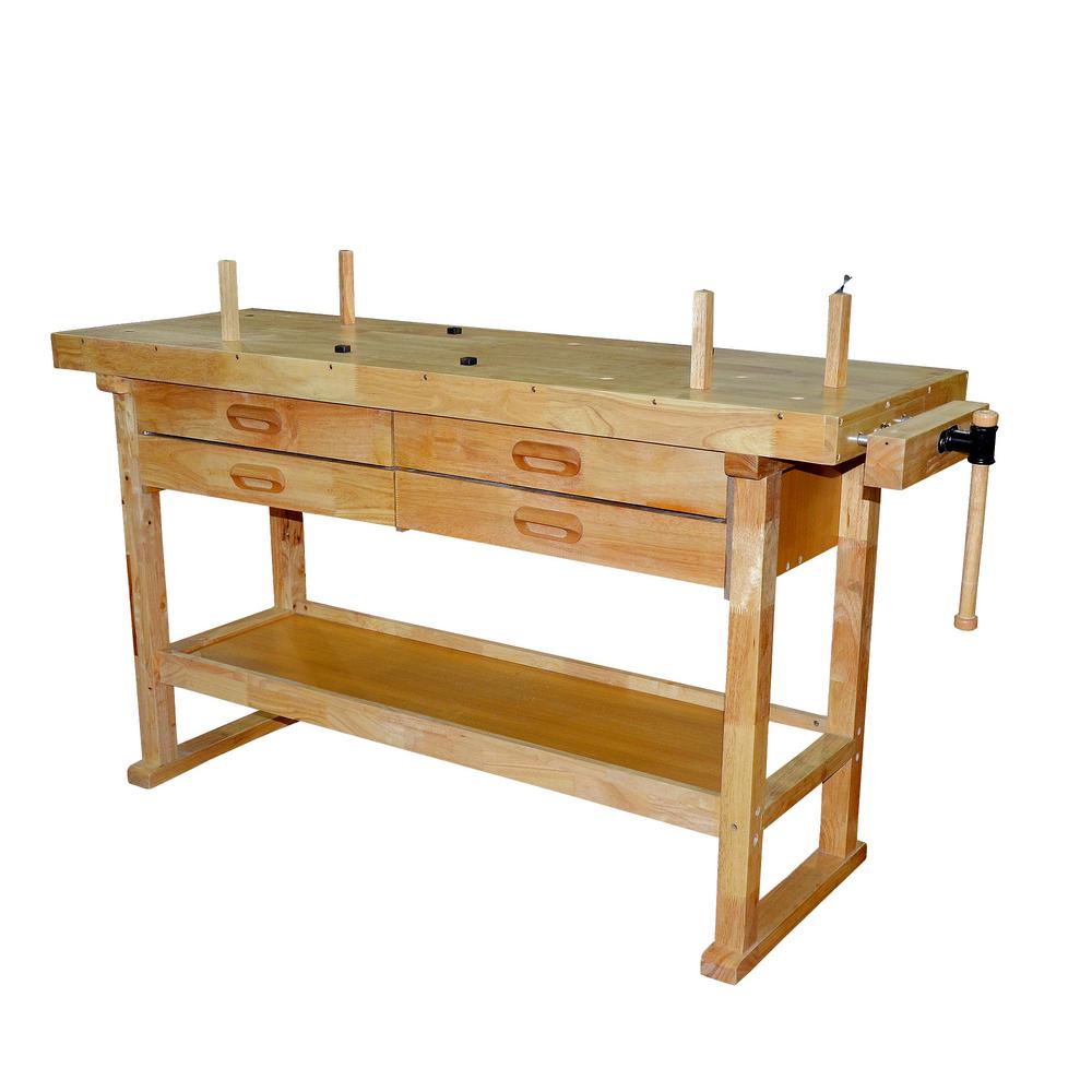 Steel Core 60 in x 20 in 250 lbs Hardwood Workbench  