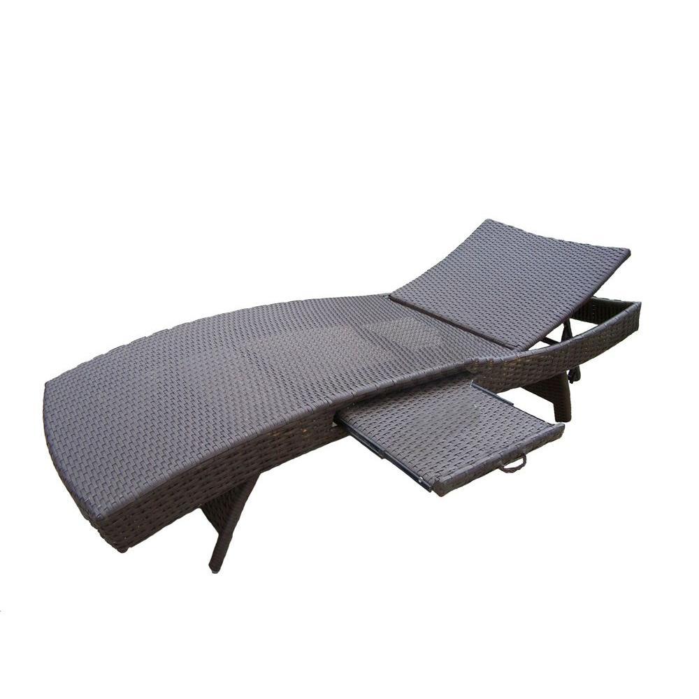 Oakland Living Elite Resin Patio Wicker Chaise Lounge-90098-CL-CF - The