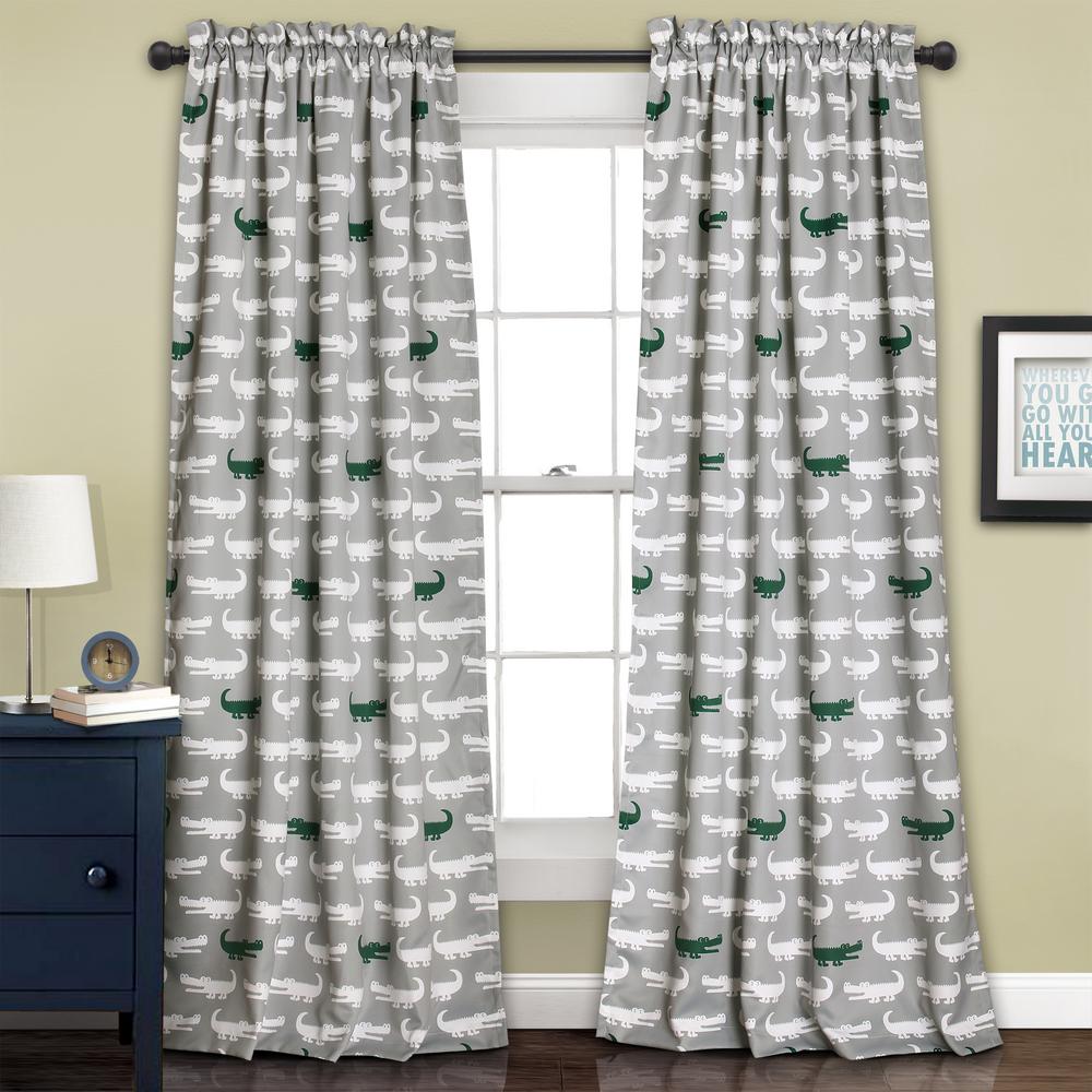 Animal Print Lush Decor Curtains D Window Treatments Alligator Juvy Window Panel Gray 84 In X 52