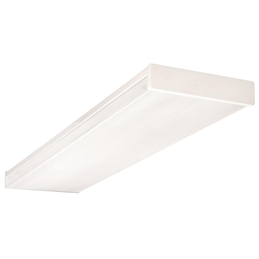 Nicor 4 Ft. Two Lamp Fluorescent Wraparound Fixture With Dual Voltage 