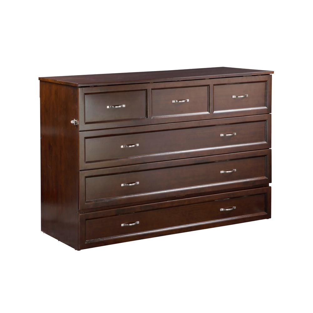 Atlantic Furniture Deerfield Murphy Bed Chest Queen Antique Walnut Deerfield Murphy Bed Chest Queen Antique Walnut With Charging Station