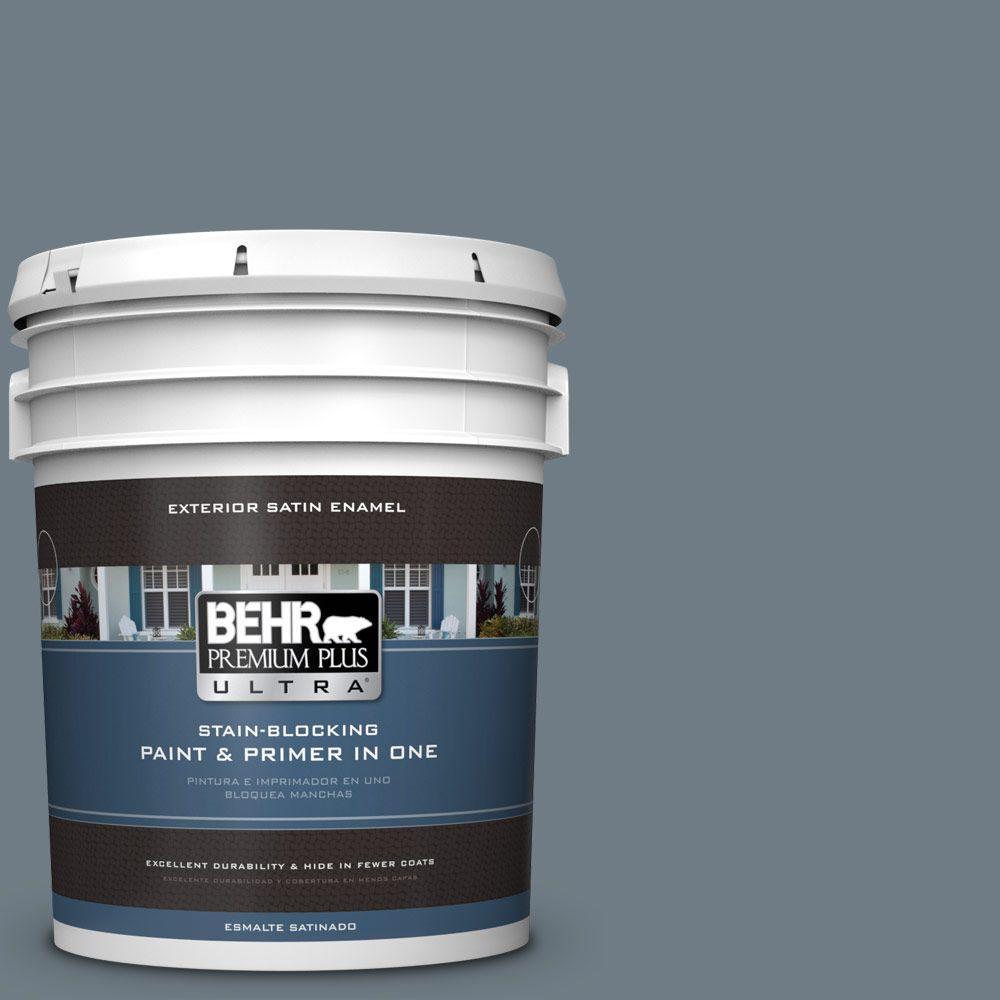 BEHR Premium Plus Ultra 5gal. N4905 Charcoal Blue Satin Enamel Exterior Paint985405 The