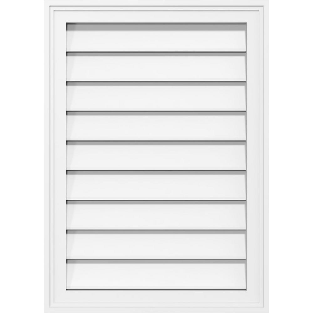 Ekena Millwork 18 X 36 Vertical Surface Mount Pvc Gable Vent Functional With Brickmould Frame Gvpve18x3602sf The Home Depot