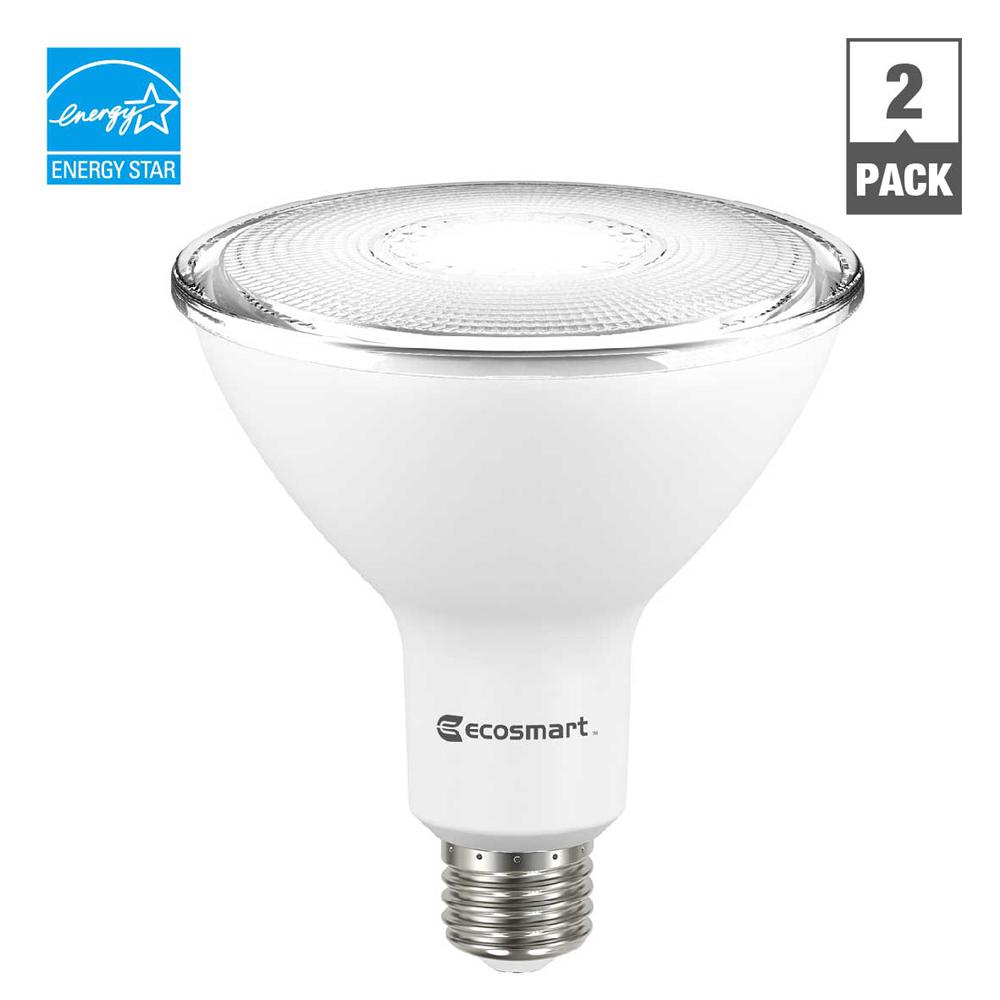 EcoSmart 90W Equivalent Bright White PAR38 Dimmable LED Flood Light Bulb 2Pack 