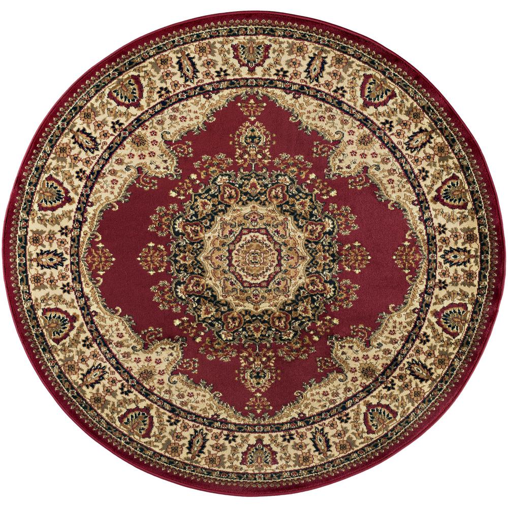 Well Woven Barclay Arcs and Shapes Red 5 ft. 3 in. Modern Geometric