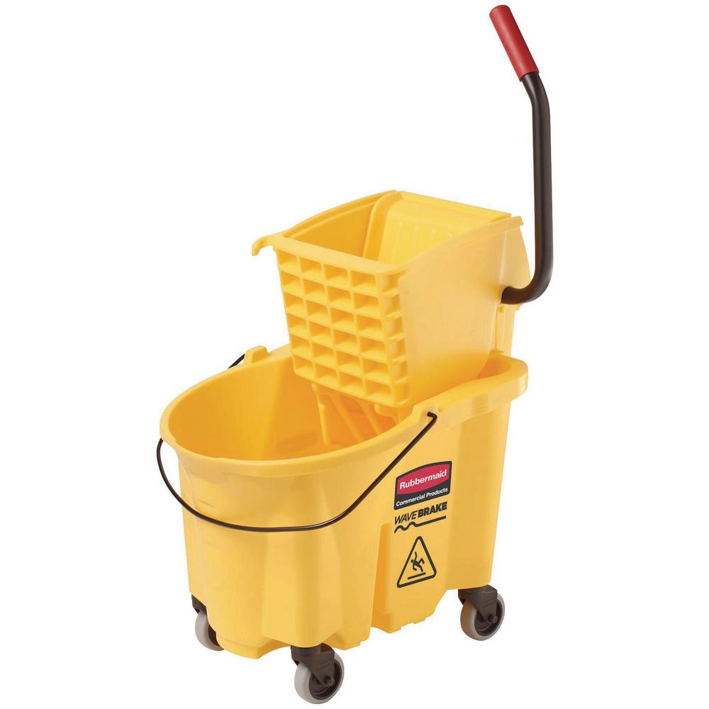33Qt Metro Commercial Mop Bucket with Side Press Wringer Yellow