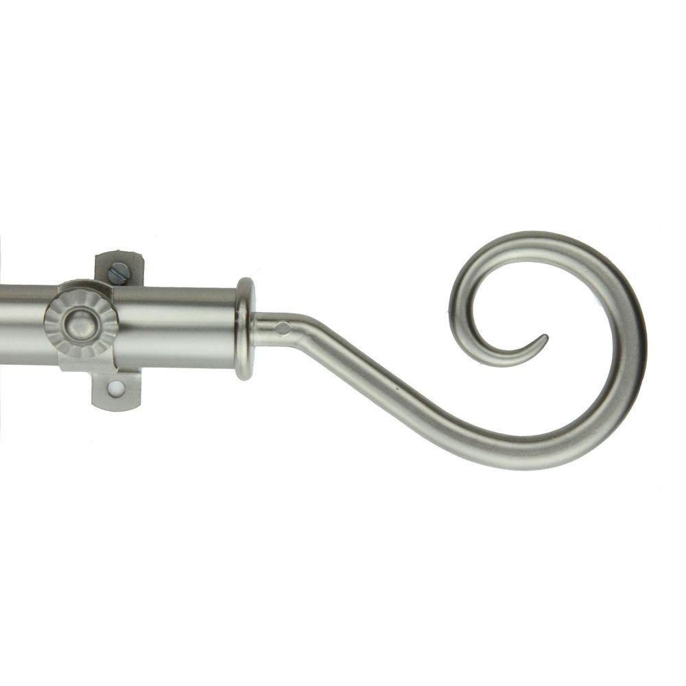 Rod Desyne 120 inch - 170 inch Telescoping Curtain Rod in Satin Nickel with Curl... by Rod Desyne
