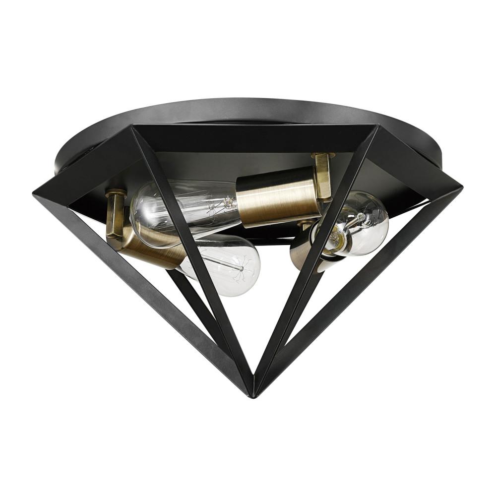 Merton 3 Light Dark Bronze Semi Flushmount Ceiling With Brass Socket Merton 3 Light Dark Bronze Semi Flushmount Ceiling