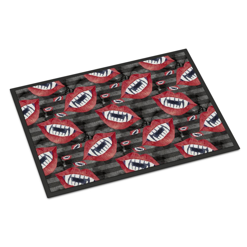 Caroline S Treasures 18 In X 27 In Indoor Outdoor Watecolor Halloween Vampire Teeth Door Mat Bb7520mat The Home Depot