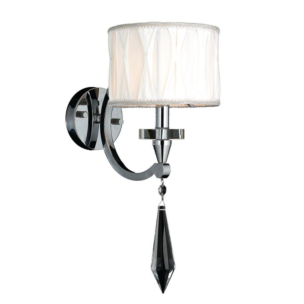 Crystal Sconces Lighting The Home Depot Cutlass 1 Light Polished Chrome Wall Sconce With Clear Crystal