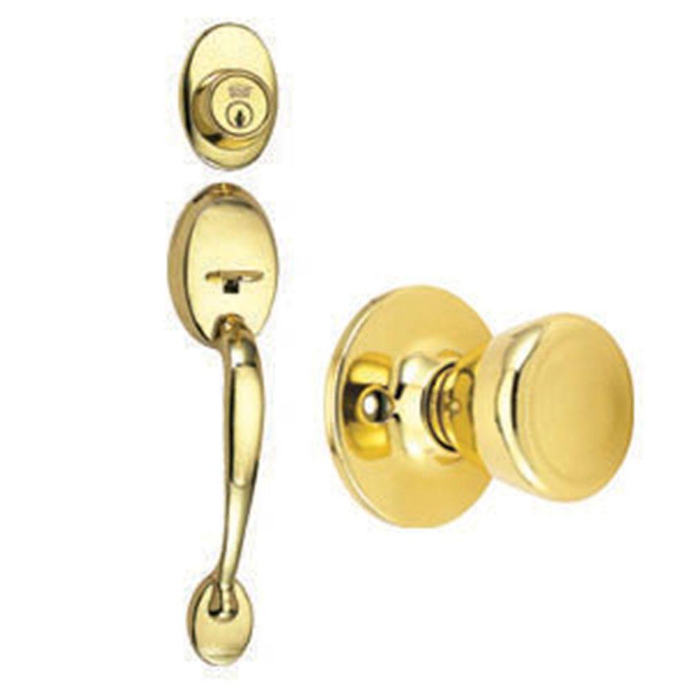 Design House Coventry Polished Brass Handleset With Tulip Knob Interior ...