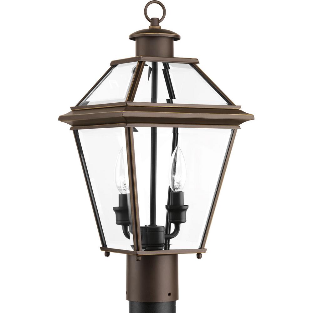 Post Lighting Outdoor The Home Depot Burlington Collection 2 Light Outdoor Antique Bronze Post Lantern