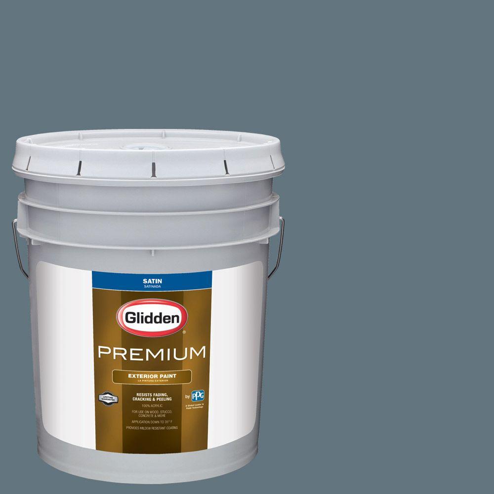 Glidden Premium 5-gal. #HDGB64 Connecticut Blue Satin Latex Exterior ... Glidden Premium 5-gal. #HDGB64 Connecticut Blue Satin Latex Exterior ...