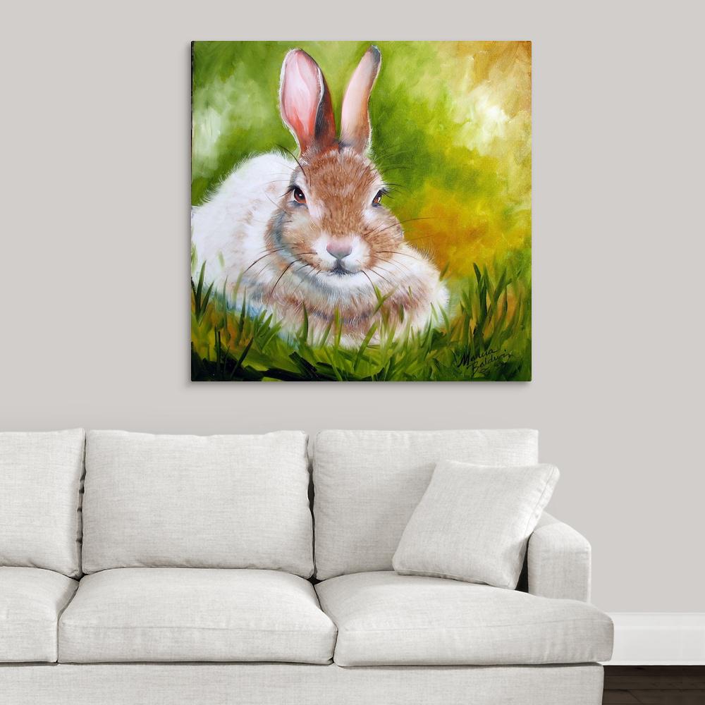GreatBigCanvas "Checkerboard Bunny" by Warren Kimble Canvas Wall Art