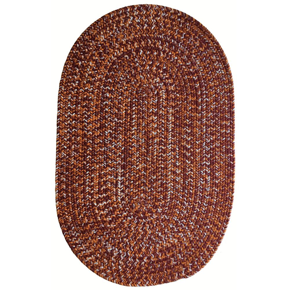 Team Spirit Maroon Burnt Orange 7 Ft X 9 Braided Oval Area Rug