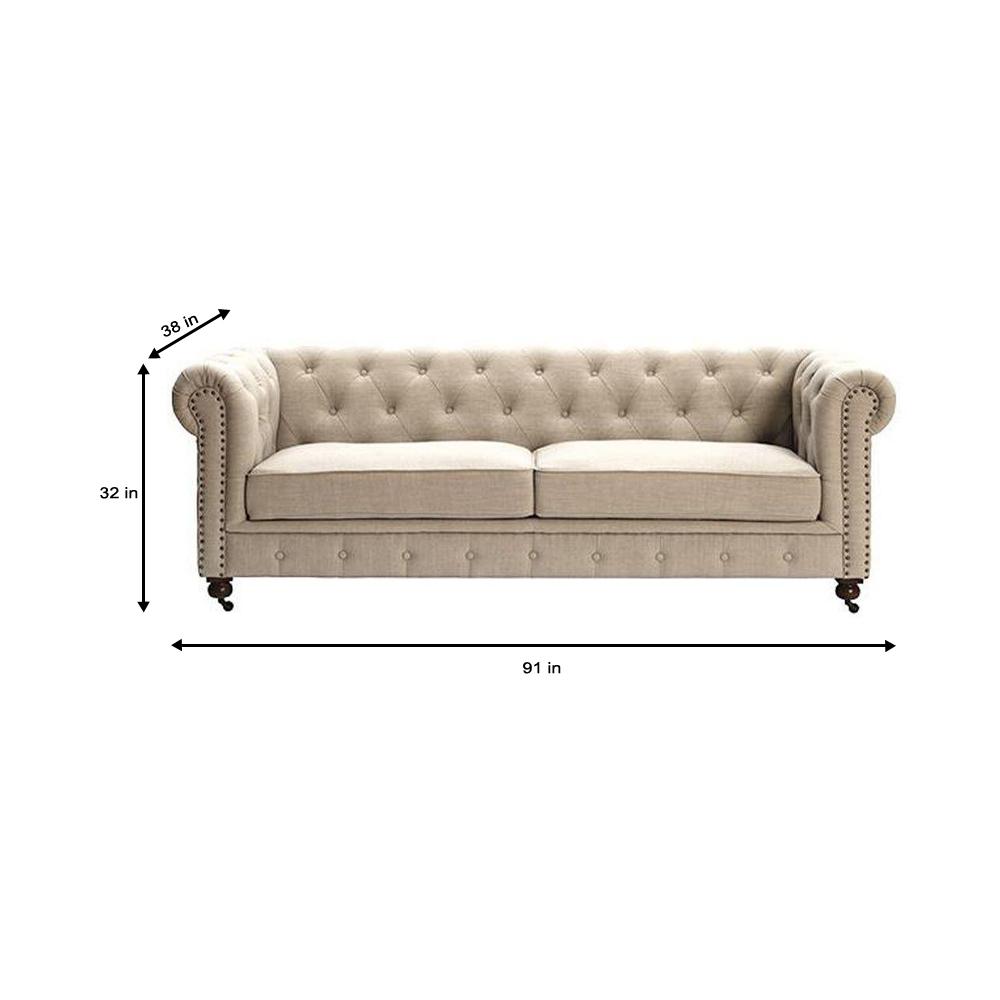 Home Decorators Collection Gordon Natural Linen Sofa 0849400400