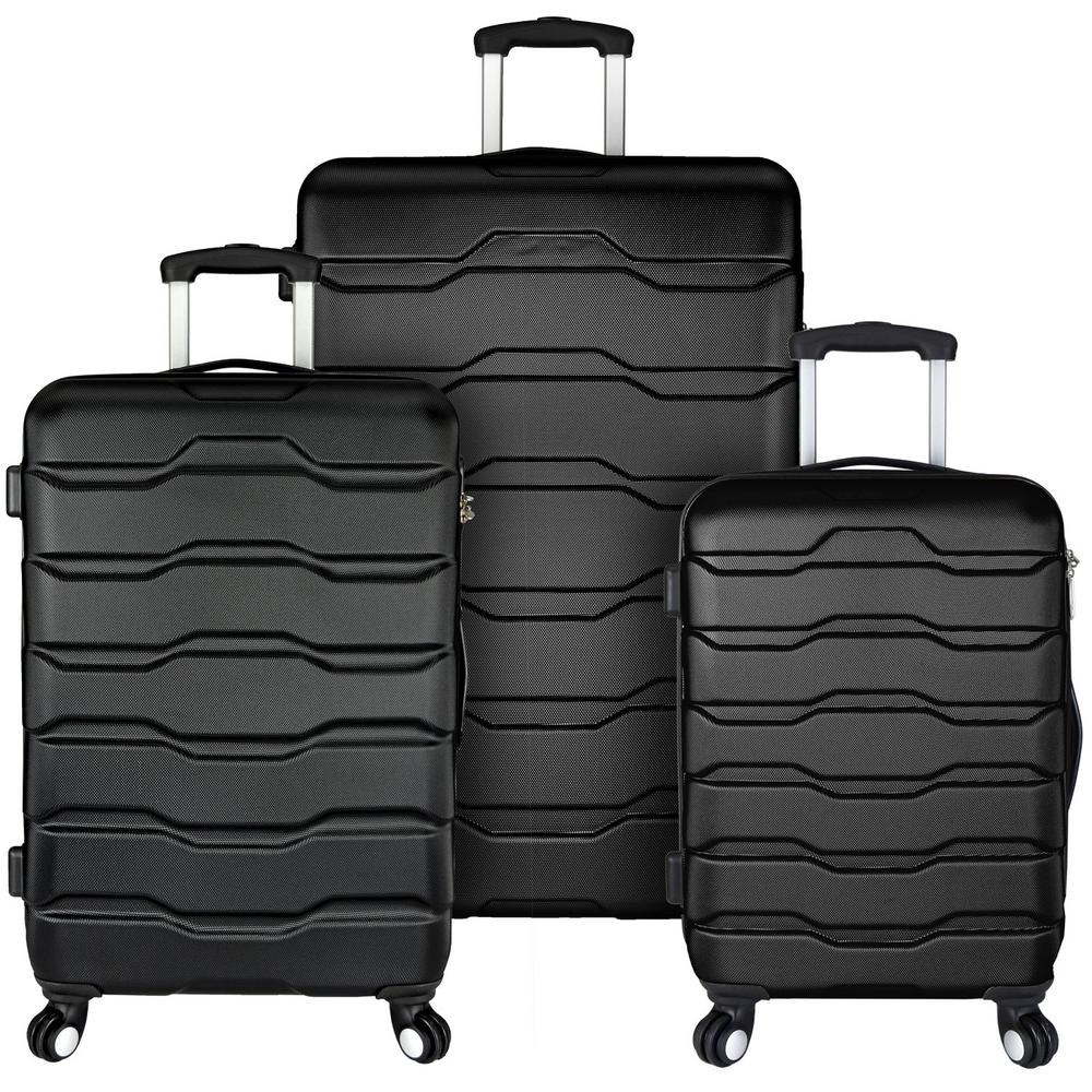 travel luggage set black