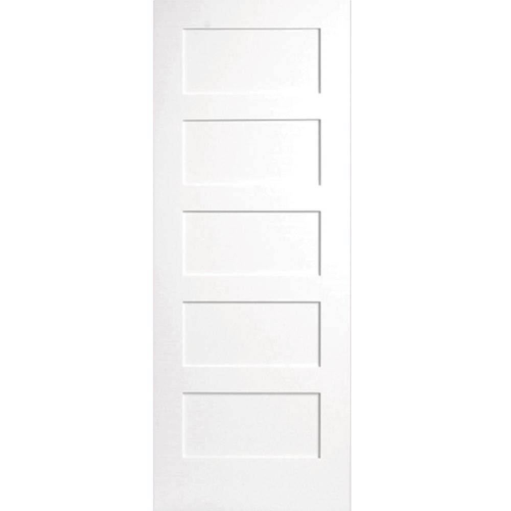 Steves Sons 32 In X 80 In 5 Panel Primed White Shaker Solid