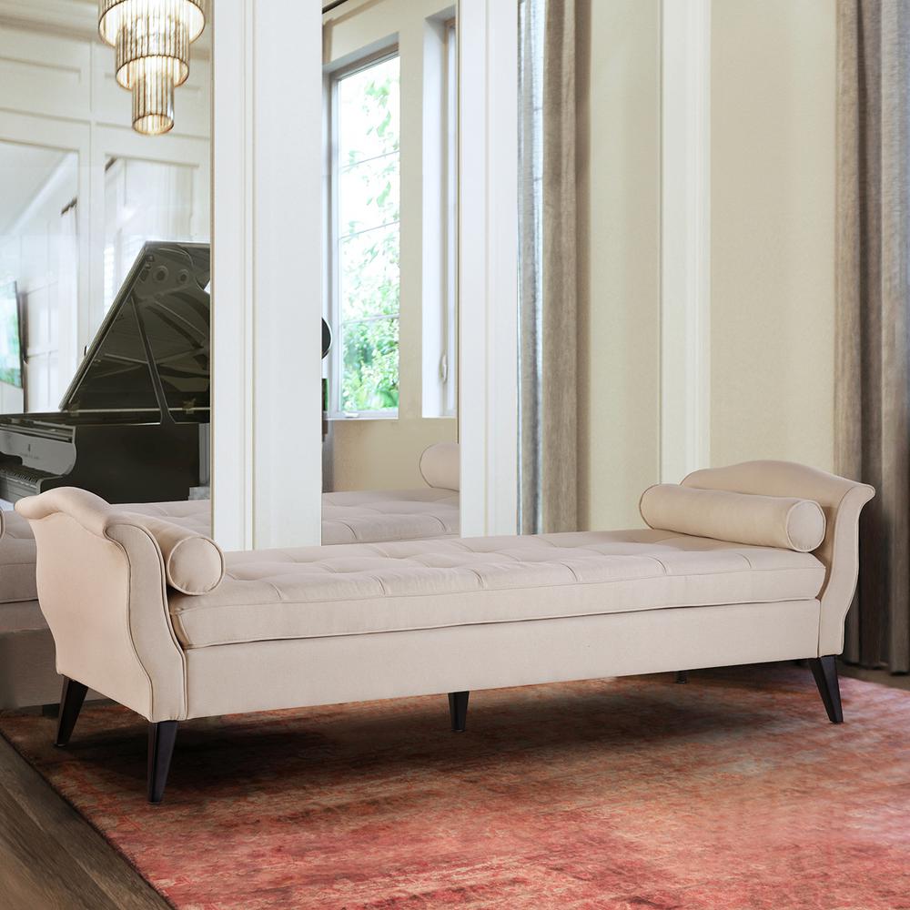 Jennifer Taylor Home Robinson Sky Neutral Plush Tufted Daybed 65111970