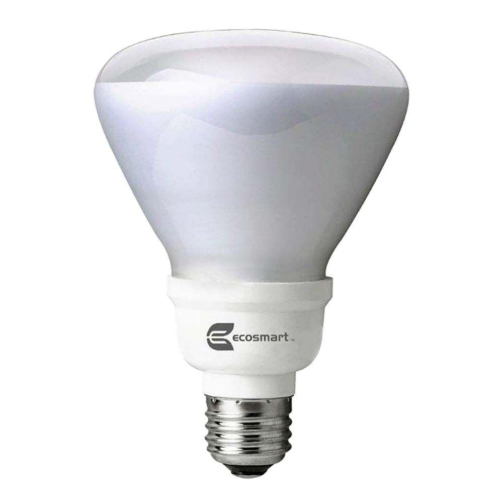 EcoSmart 65-Watt Equivalent BR30 Dimmable CFL Light Bulb, Soft White (2