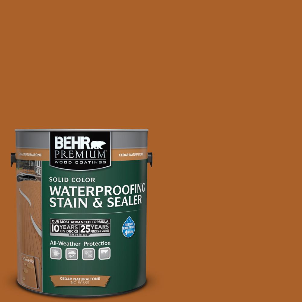 Behr Premium 1 Gal Sc 533 Cedar Naturaltone Solid Color Sc 533 Cedar Naturaltone Solid Color Waterproofing Exterior Wood