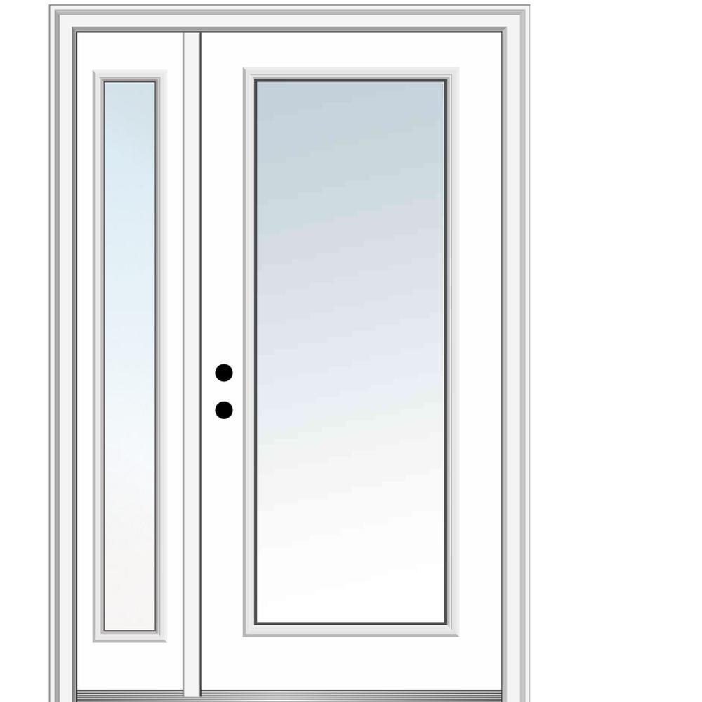 Mmi Door 53 In X 8175 In Clear Glass Full Lite Right Classic Primed Fiberglass Smooth Prehung 9891