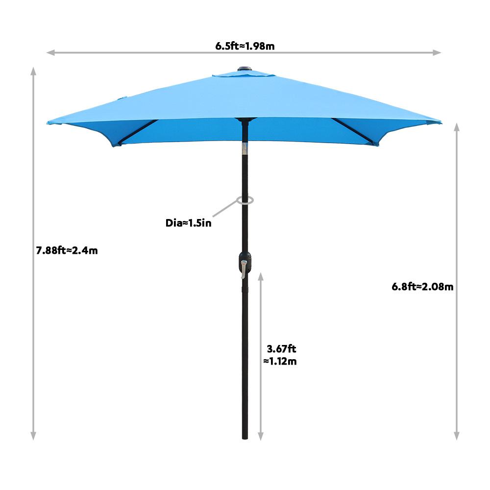 Maypex 6 5 Ft Steel Crank And Tilt Square Market Patio Umbrella In Aqua 300003 A The Home Depot