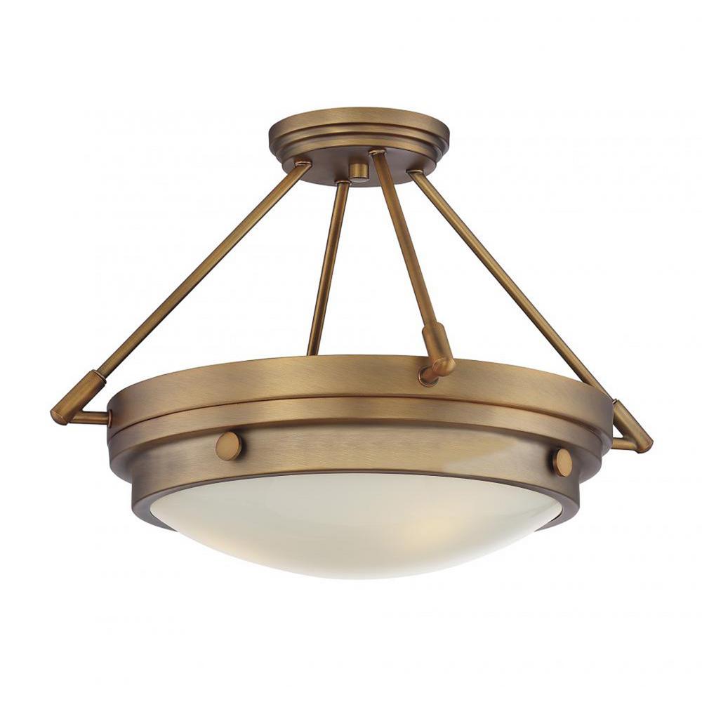 Filament Design Nelson 3Light Warm Brass SemiFlushmountCLISH255069