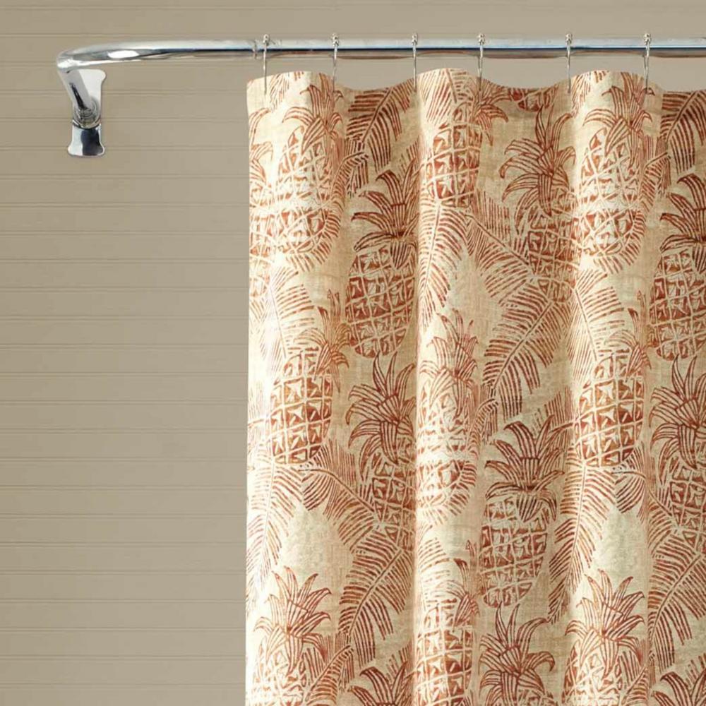 orange and grey shower curtain