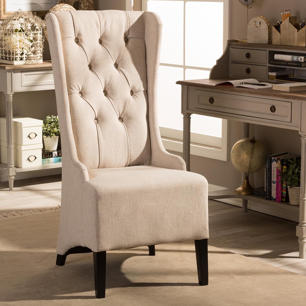 Baxton Studio Vincent Beige Fabric Upholstered Accent Chair 28862 4162 HD The Home Depot