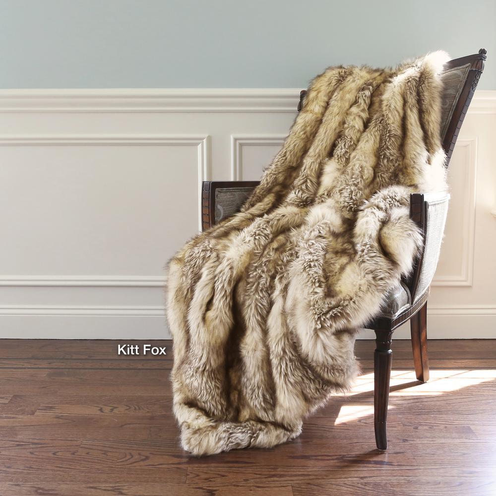 Throw Blankets Home Decor The Depot Kitt Fox Faux Fur Throw