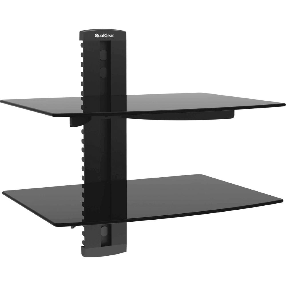 Qualgear Universal Dual Shelf Wall Mount For A V Components Up To 8kg 17 6 Lbs X2 Black Qg Db 002 Blk The Home Depot