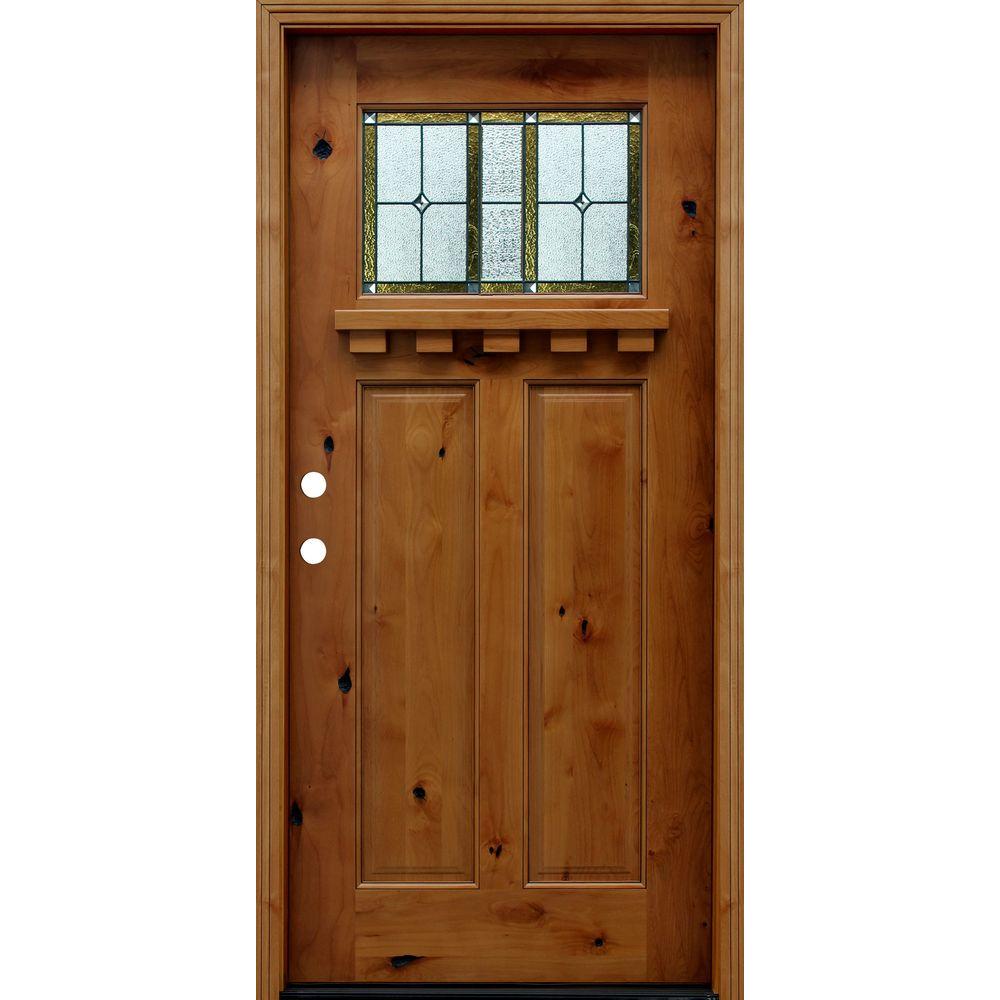 Pacific Entries 36 in. x 80 in. Craftsman Rustic 1/4 Lite Stained