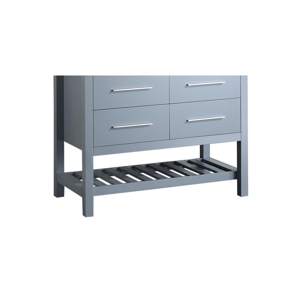 43 inch Main Cabinet Only in Grey with Matte/Polished Chrome Hardware