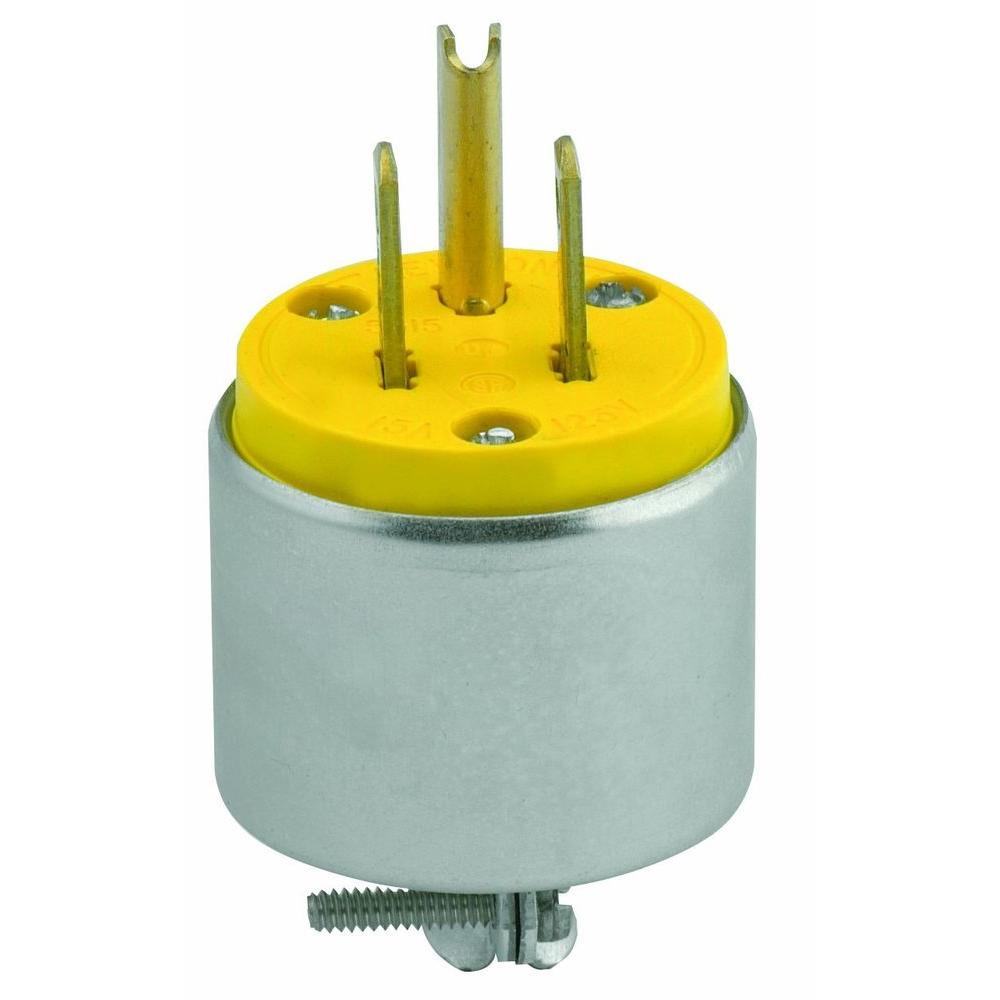 Orange Leviton 515PV-OR 100 Pack 15 Amp Straight Blade Grounding Plug