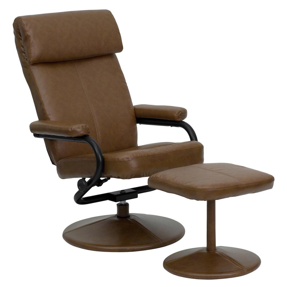 Flash Furniture Contemporary Palomino Leather Recliner And Ottoman Flash Furniture Contemporary Palomino Leather Recliner And Ottoman With Wred Base