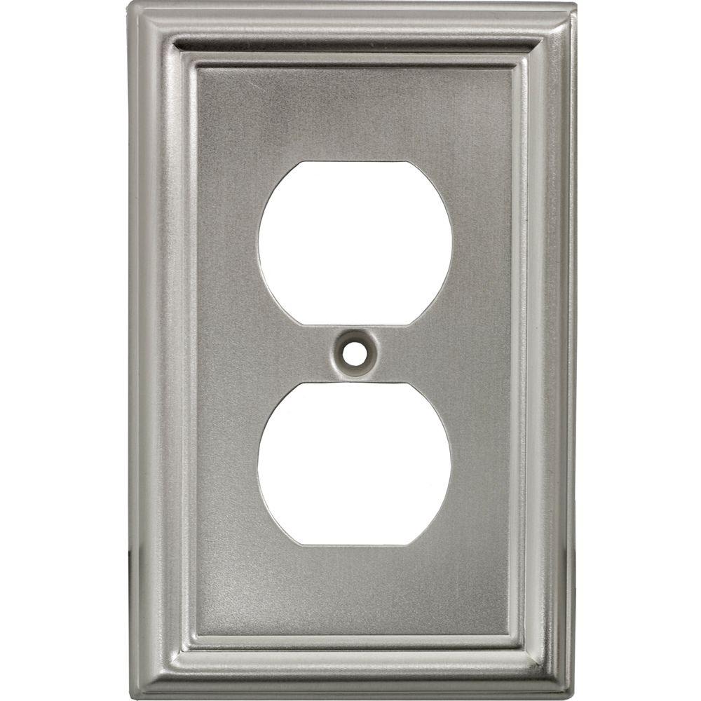 UPC 043180403087 product image for Outlet Wall Plates: GE Generators Dual Receptacle Steel Wall Plate - Faux Brushe | upcitemdb.com