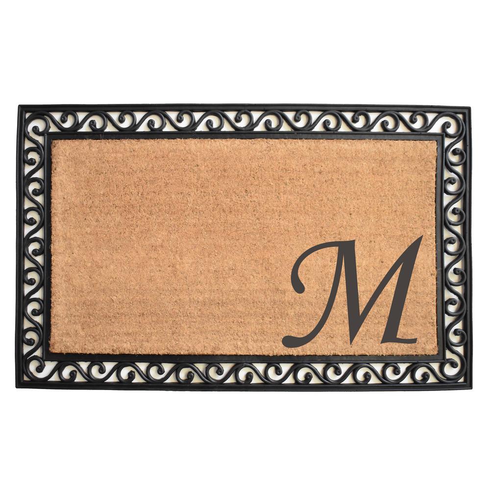 Home & More Versailles 30 in. x 48 in. Monogram M Door Mat104023048M