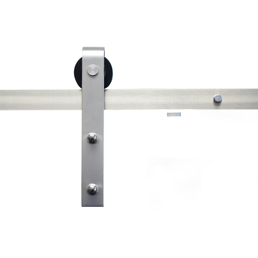 Sure Loc Hardware 72 In Satin Nickel Sliding Barn Door Track And