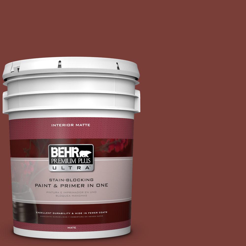 BEHR Premium Plus Ultra 5 gal. HDCSM1410 Intrigue Red Matte Interior