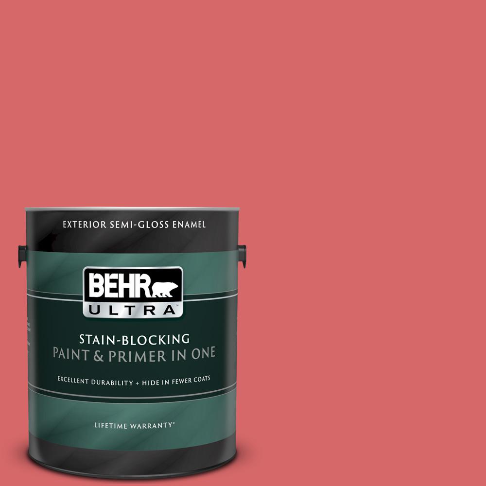 BEHR ULTRA 1 gal. 160B6 Coral Expression SemiGloss Enamel Exterior
