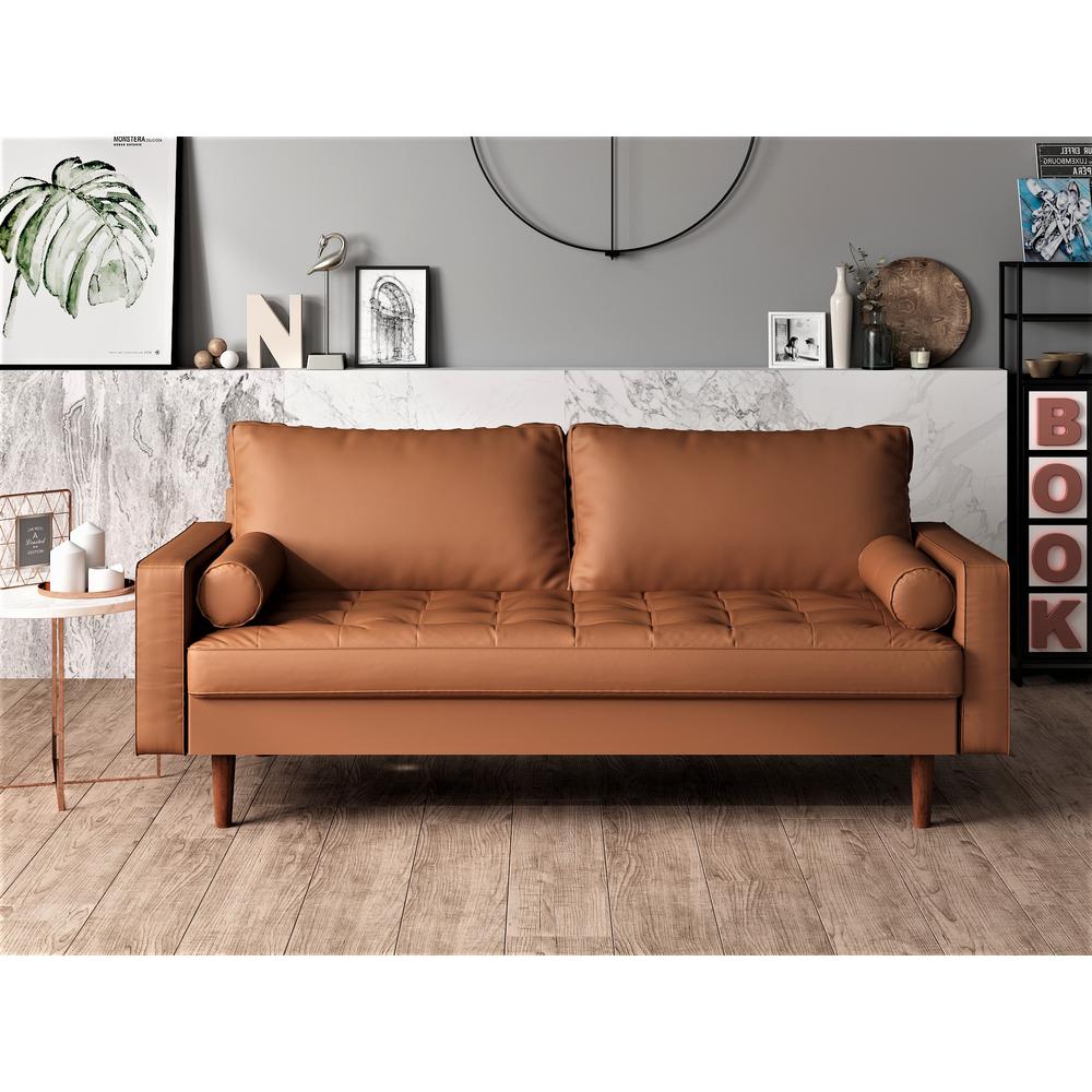 Lincoln Brown Tufted Seat Sofa S5453 S The Home Depot Lincoln Brown Tufted Seat Sofa S5453 S