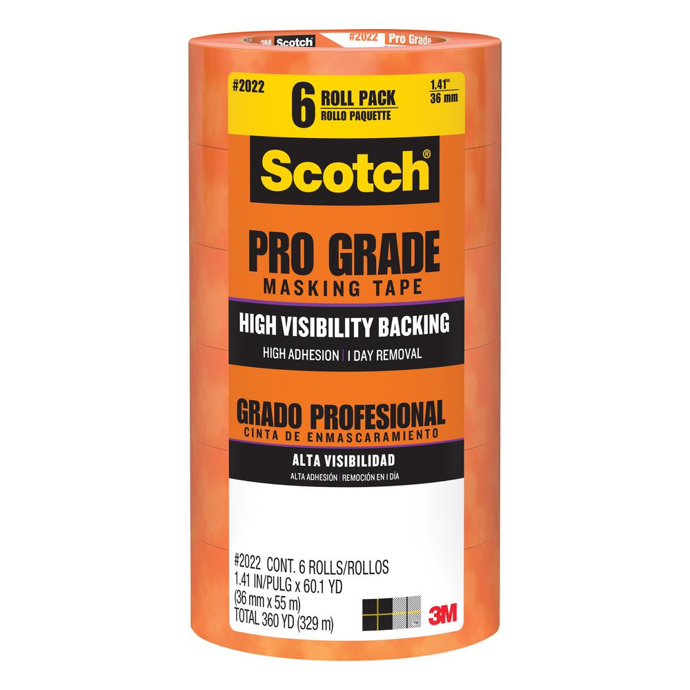 3M Scotch 1.41 in. x 60.1 yds. Pro Grade Masking Tape ((6Pack)(Case of